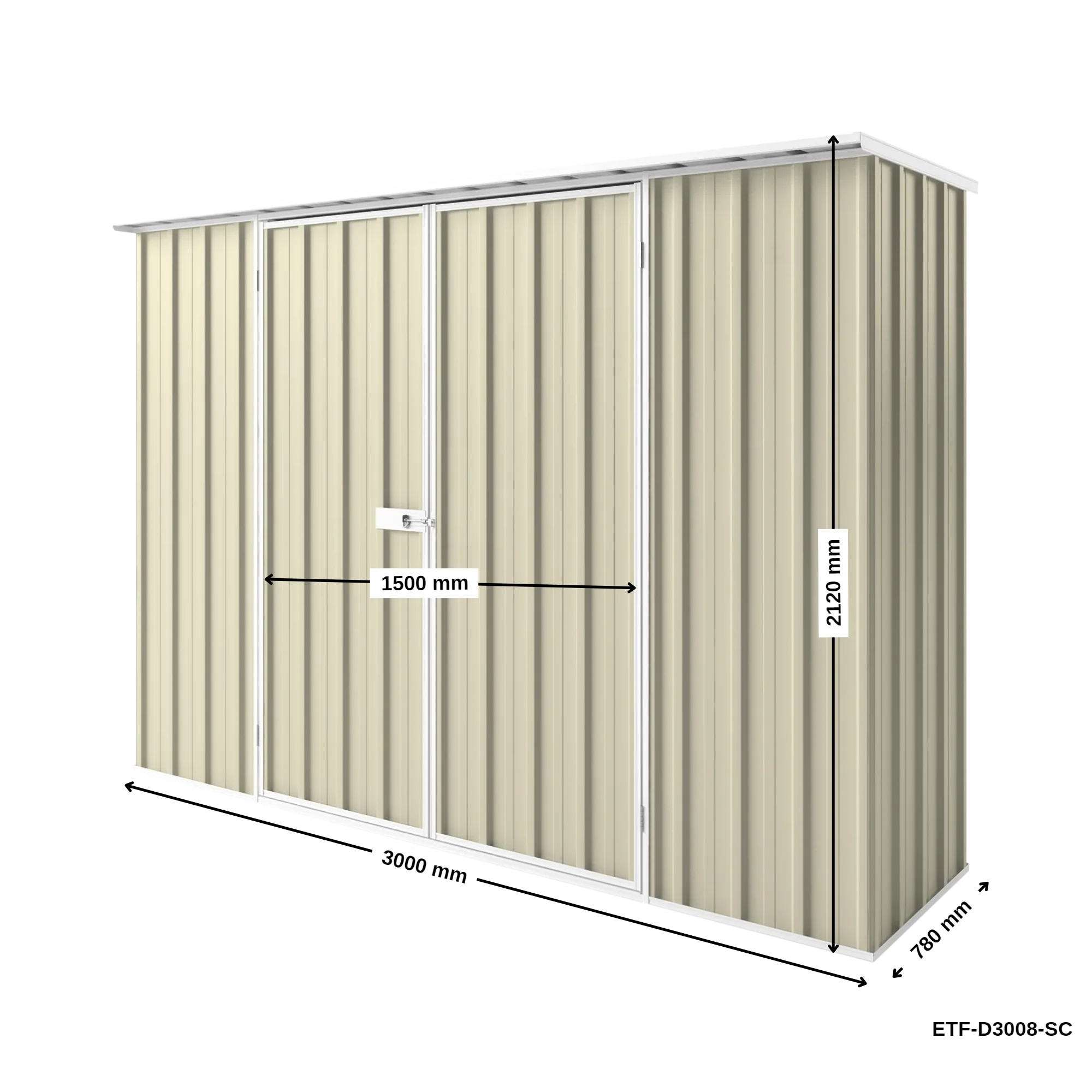 3m x 0.78m Flat Roof Garden Shed - Image 26